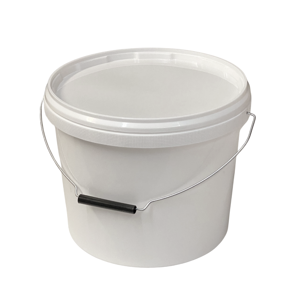 White Food Safe Bucket With Tamper Evident Lid, 10L